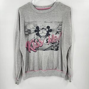 Disney kiss me mickey minnie mouse sweatshirt xs small